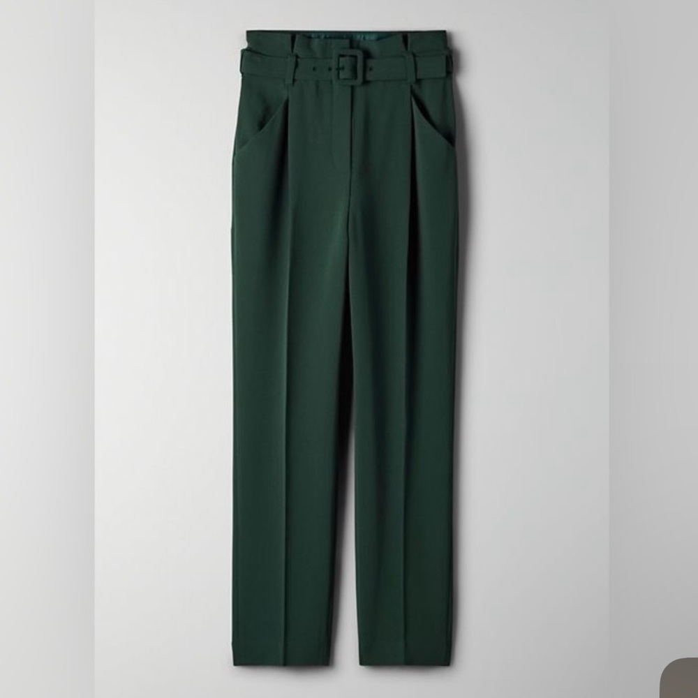 Aritzia Babaton Belted Encore Trouser in Green Size 0